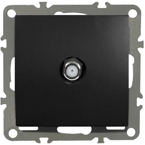 Antennendose 1-Loch SAT TV Dose F-Stecker Unterputz Schwarz Matt