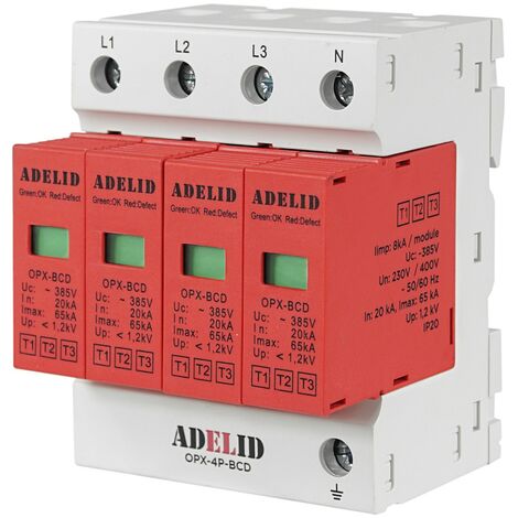 Überspannungsableiter B+C+D (T1+T2+T3) 4-polig für 1000V DC 65kA PV Photovoltaik DIN-Schienenmontage