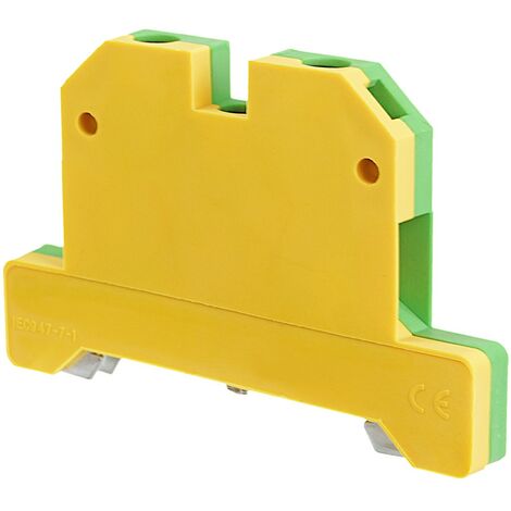 Durchgangsklemme Schraubanschluss 2 Anschlüsse Schutz PE 10mm² Querschnitt Grün/Gelb (1/4)