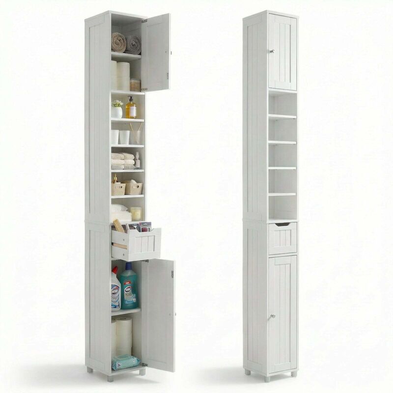 Brinlawb Meuble Salle de Bain Rangement Colonne Salle de Bain avec 2