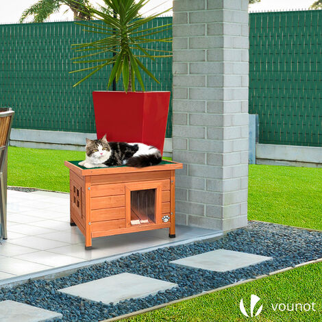 Maisonnette Extérieure Pour Chat – Abri Imperméable Forme Cube, Sol Surélevé, En Oxford + Aluminium – Pliable, Sans Outils – Taille M Ou L – Pour Jardin, Terrasse, Patio