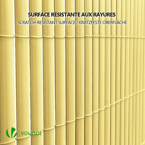 Canisse PVC brise vue ultra renforce avec attaches de fixation 100x500cm beige
