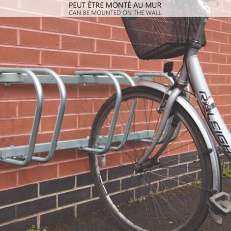 VOUNOT® Râtelier range vélos - Support pour 3 vélos - Mural ou au sol - Porte-vélo en acier revêtu