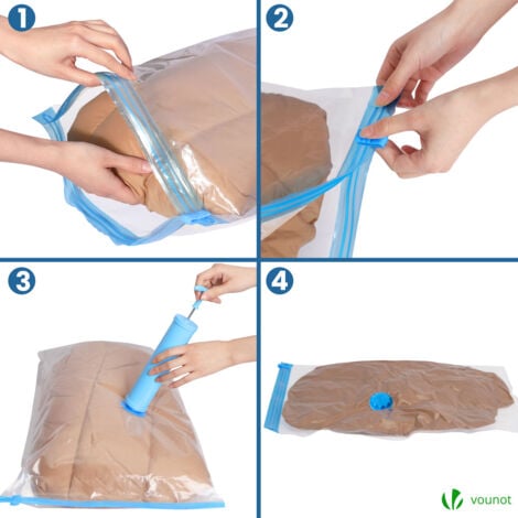 Sac de rangement sous vide aspirateur avec pompe Lot de 10pcs