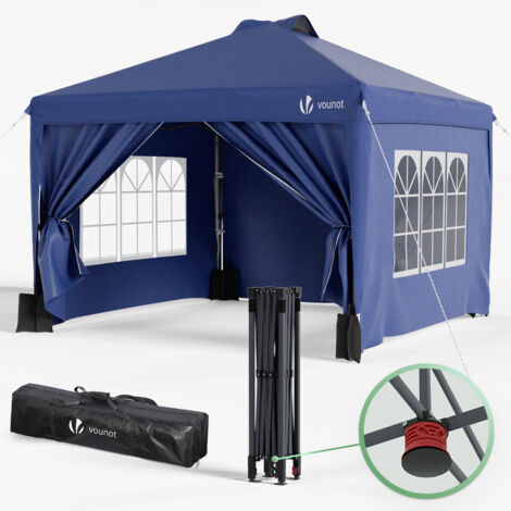 Vounot – Tonnelle de jardin 3x3m pop up pliable avec 4 parois amovibles – Imperméable 1200pa – Protection UV 99% – Sac de transport inclus