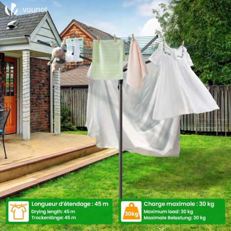 VOUNOT® Etendoir A Linge Exterieur Rotatif Avec Housse De