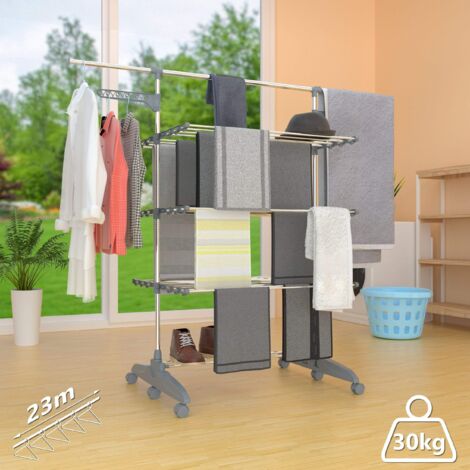 Séchoir À Linge Pliable Inox Trois Étages Télescopique Haute Capacité Séchoir À Linge Trépied Séchoir À Linge Pliable Inox Trois Étages Télescopique Haute Capacité Séchoir À Linge Trépied