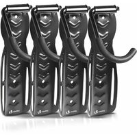 Vounot – Supports muraux pour vélo – Lot de 4 en acier – Charge jusqu'à 30kg – Crochets antidérapants et flancs de protection – Installation facile