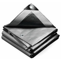 Vounot – Bâche de protection en polyéthylène 240g/m² – 4x6m gris – imperméable, anti-UV, résistante aux déchirures et intempéries