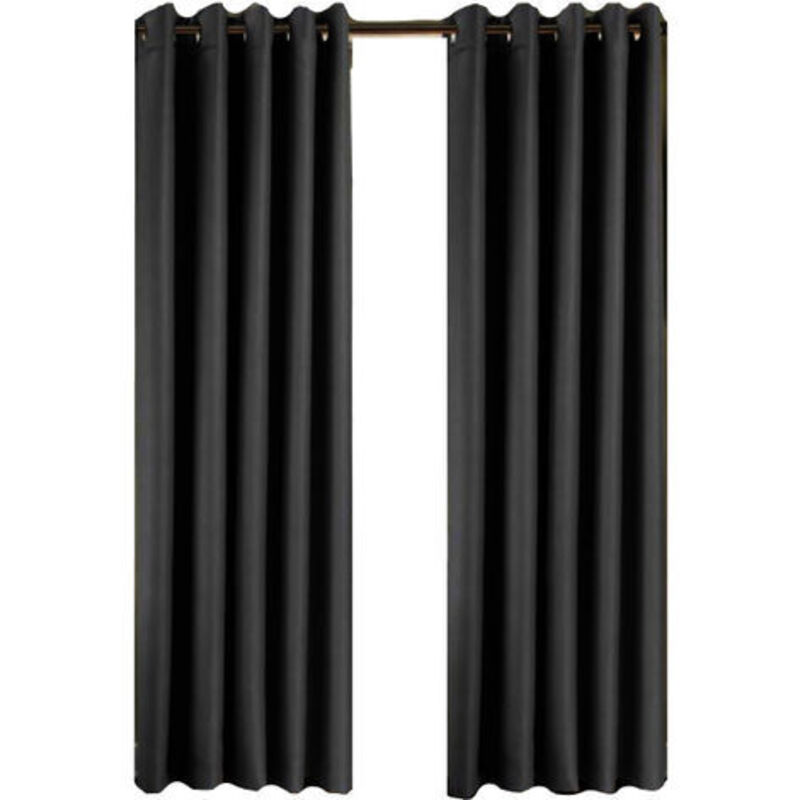 Ring Top Ready Made Blackout Curtains 66 x 72 inches Black