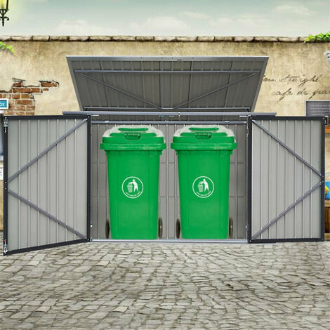 Large double door metal bin shed (1/5)