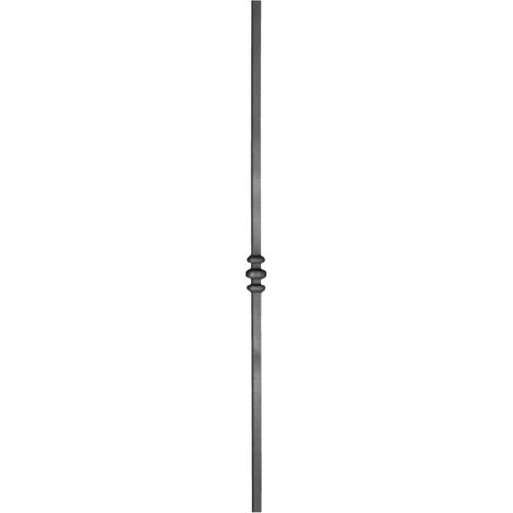 Pannello decorativo in ferro tondo con tripla borchia al centro - Ø14mm e altezza 1000mm - Ferro battuto