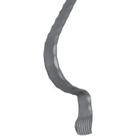 Corrimano a collo di cigno  martellato - Altezza 450 mm larghezza 40 mm spessore 8 mm - Ferro battuto - Saldatura