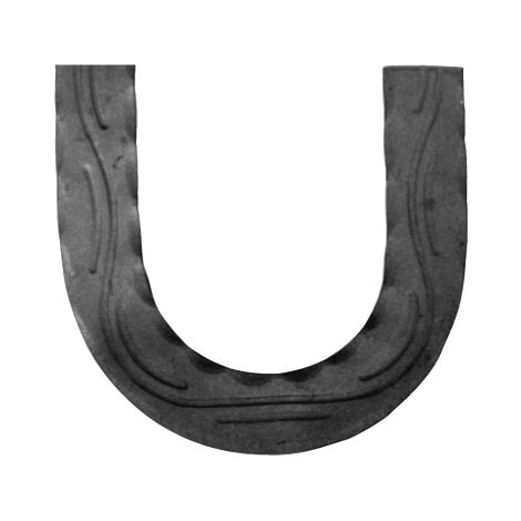 Corrimano sagomato angolo 180° martellato - Altezza 200mm larghezza 40mm spessore 8mm - Da saldare