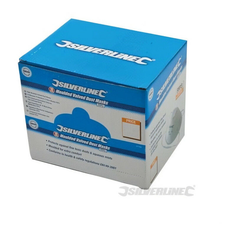 SILVERLINE Boîte présentoir de 10 masques respiratoires moulés a valve FFP3 NR