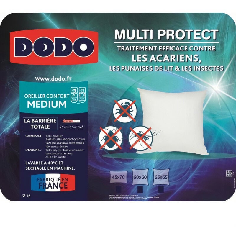 Dodo - Oreiller médium 60x60 cm DODO MULTI PROTECT - Lit enfant