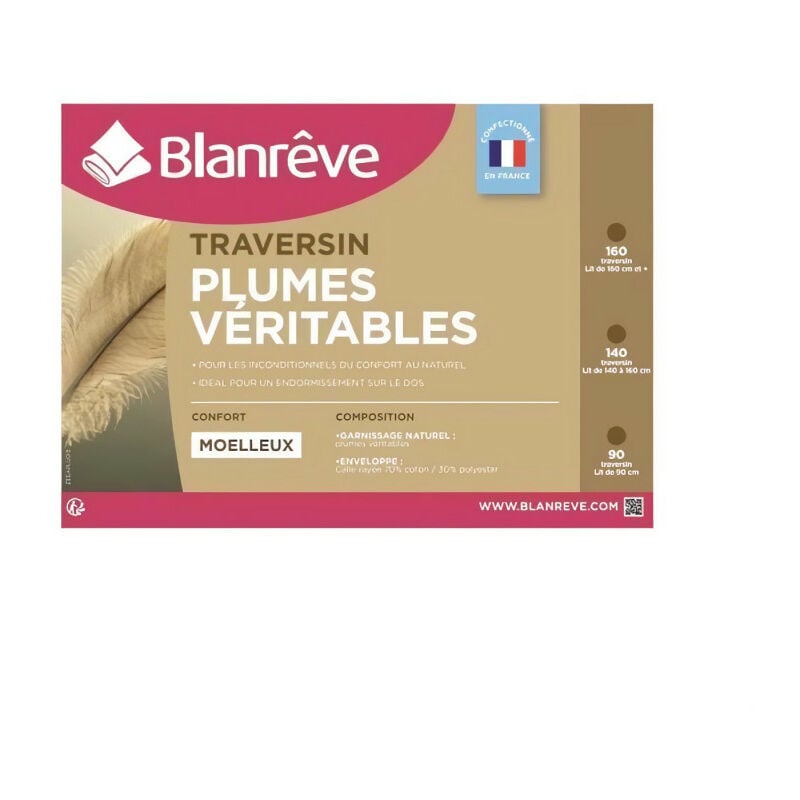 BLANREVE Traversin Plumes 160 cm - Achat & prix