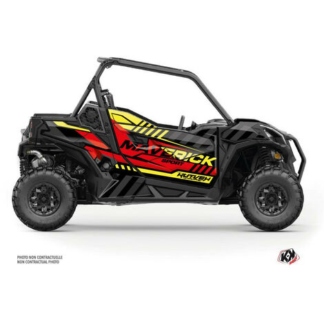 Kit Déco Visière Pour Quad Polaris Scrambler 850-1000 XP (2015-2019) - Noir Et Orange, Marque KUTVEK
