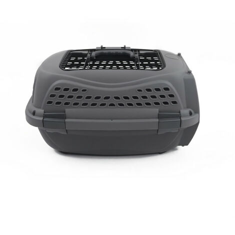 Caisse de transport pour chat M.PETS ECO GIRO - Cage en plastique - Taille S - Gris