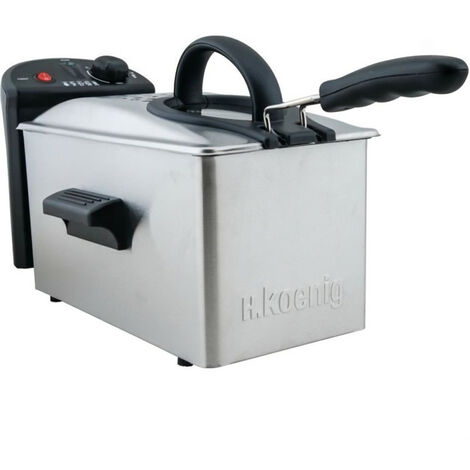 Friteuse électrique HKoeNIG - DFX300 - 3 L - 2100 W - Acier inoxydable