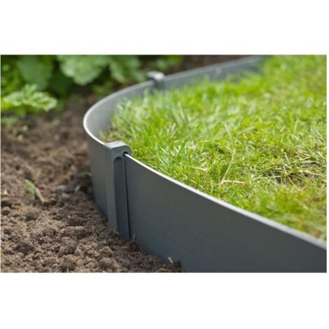 NATURE Sachet de 10 ancres pour bordure de jardin en polypropylene - H 26,7 x 1,9 x 1,8 cm - Gris