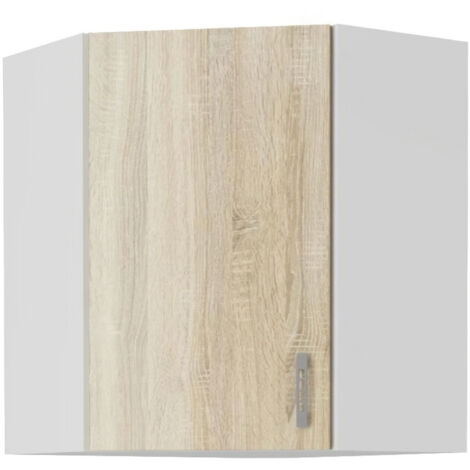 Meuble haut d'angle de cuisine SARA - Décor chene sonoma - L59 x P31 x H71 cm