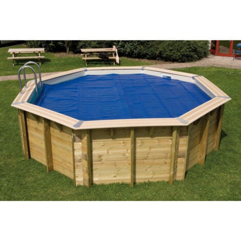 Bâche a bulles pour piscine bois UBBINK rectangulaire 200x350 - Bleue - 400 microns