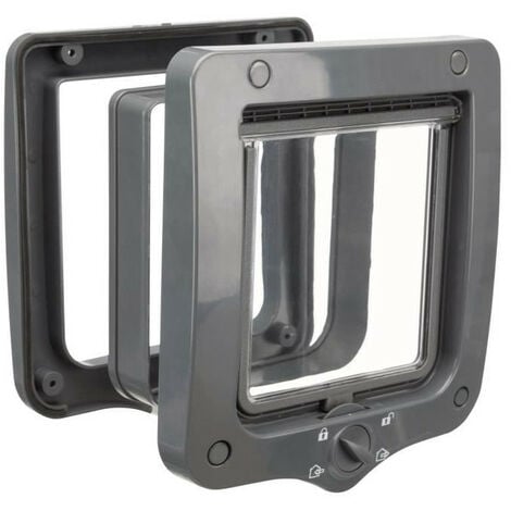 Chatiere - 4 positions - Avec tunnel - 20 × 22 cm - Gris