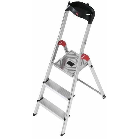 Largeur de la marche: 12 cm Escabeau Pliable avec Plateau /à outil SONGMICS /Échelle 6 marches Capacit/é de charge 150 kg GLT06BK Pieds antid/érapants en Aluminium