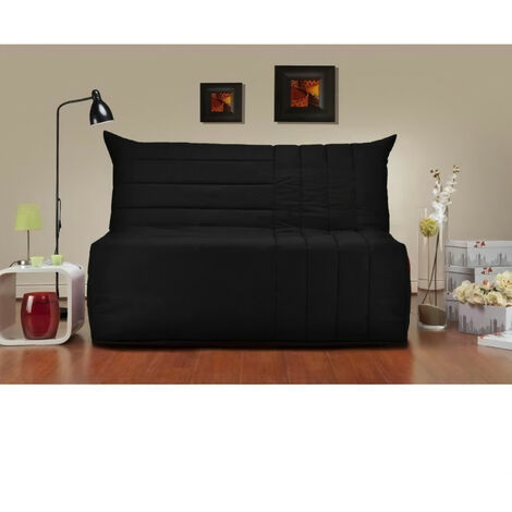 Banquette BZ 3 places BECCI - Tissu noir - Made in France