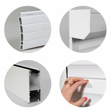 FRANCE-COMBI Volet roulant PVC manuel a tirage pour porte - L 100 x H 220 cm