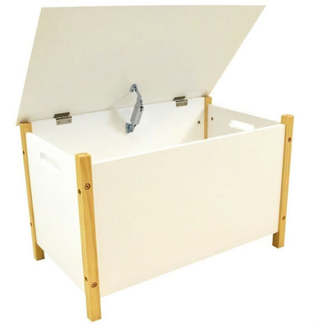 SCANDIWOOD Coffre a jouets en bois 37,5 x 60 x36 cm pour enfant