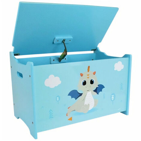 LEON LE DRAGON Coffre a jouets en bois ± 40 x 58 x 36 cm pour enfant
