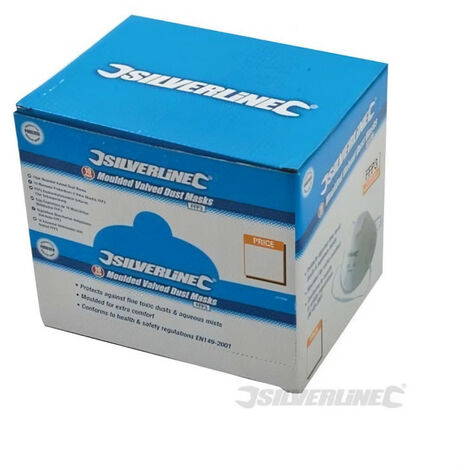 SILVERLINE Boîte présentoir de 10 masques respiratoires moulés a valve FFP3 NR