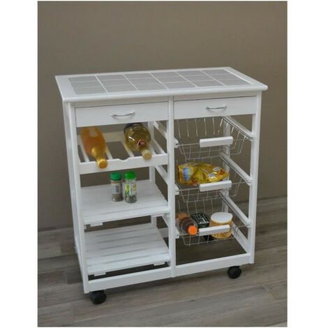 CARELLO AUCUNE 5 Desserte de cuisine blanc NEUF 050116C01