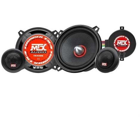 MTX TX450S Haut-parleurs voiture Kit 2 voies 13cm 70W RMS 4O Tweeters néodyme 25mm Membranes pulpe célulose