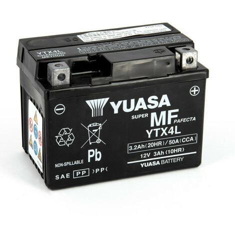 YUASA AGM YTX4L-BS 3Ah Batteries moto 12V (DIN 50314)