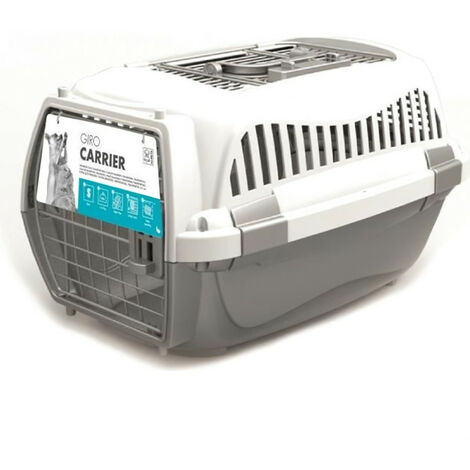 MPETS Cage de transport - Pour chien - M - Gris et blanc