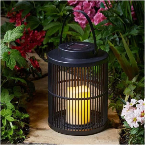 Lot 6 Lanterne Solaire Verre Extérieur - Lampe LED Suspendue Blanc Chaud Jardin Terrasse