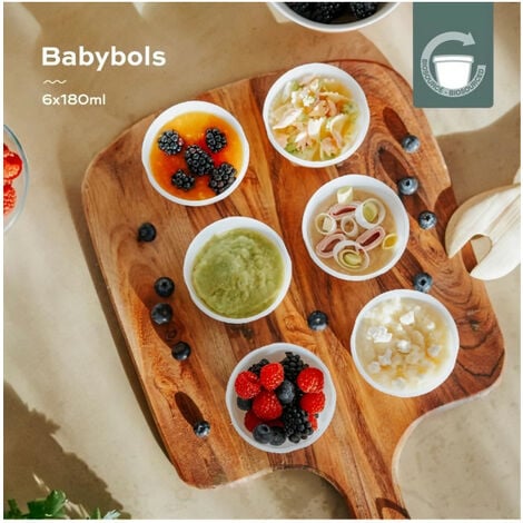 Babymoov Pots de conservation Babybols Biosourcés - Lot de 6x180ml