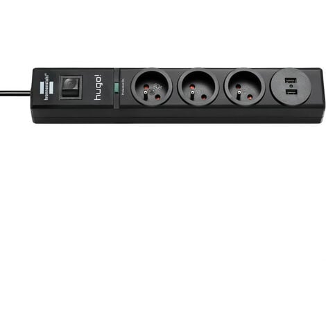 Multiprise Electrique (4000W/16A) Multiprise 10 Prises avec 4 Ports USB  Multiprise Parafoudre Parasurtenseur Prise Multiple, Câble 2M 
