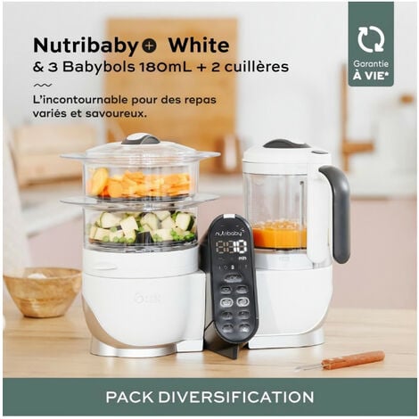 Babymoov Pack Nutribaby(+) Blanc & 3 Babybols 180mL + 2 cuilleres