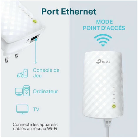 TP-LINK Répéteur Wi-Fi double bande AC 750Mbps RE200