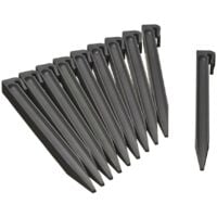 NATURE Sachet de 10 ancres pour bordure de jardin en polypropylene - H 26,7 x 1,9 x 1,8 cm - Gris