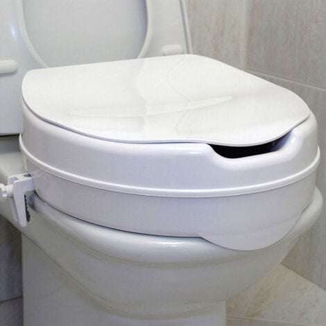 Asiento Elevador para wc, redondo de 40,3 cm acabado blanco mate fabricado  en ABS