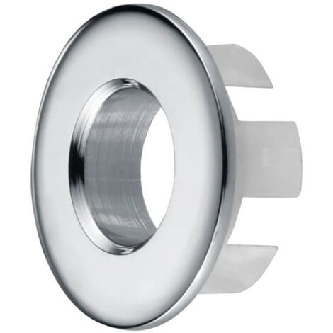 Kibath Embellecedor de Rebosadero del Lavabo redondo acabado CROMO brillo fabricado en ABS