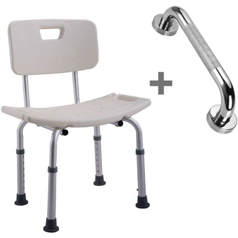 Kibath Pack silla ducha y asa seguridad acabado NEGRO mate fabricado en ABS (1/5)