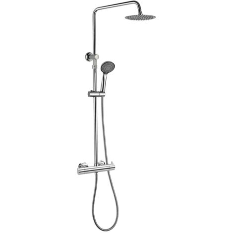 Kibath Columna Ducha monomando RAPIDA redonda acabado cromo brillo fabricado en latón (1/5)