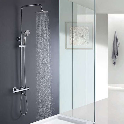Grifo para baño con ducha de mano y flexible metálico en acabado color  cromo Victoria Plus