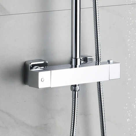 Grifo termostático para columna de ducha, Tacto Frio desviador. Grifería  con cuerpo antiquemaduras, con desviador integrado – Llavisan